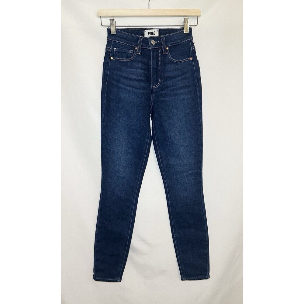 PAIGE Cheeky High Rise Skinny Denim Blue Jeans Stretch Women's 23 NWOT